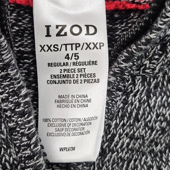 IZOD Boy's 1/4 Zip‎ Sweater  Black Marled Size 4/5 - Picture 4 of 4